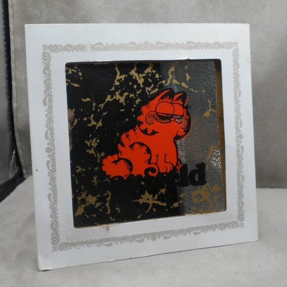 Vintage Garfield the Cat Carnival Mirror w/Cardboard Frame Fair Prize - Picture 3 of 6